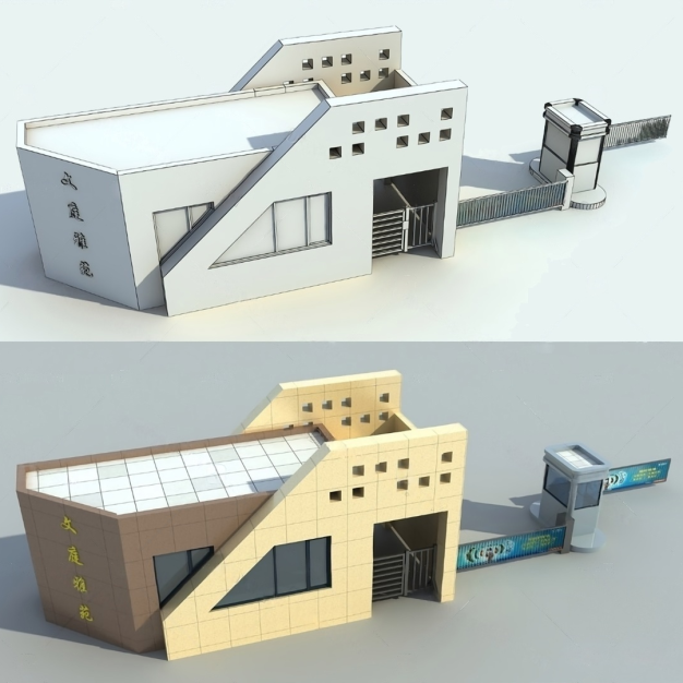 小区大门入口3D模型